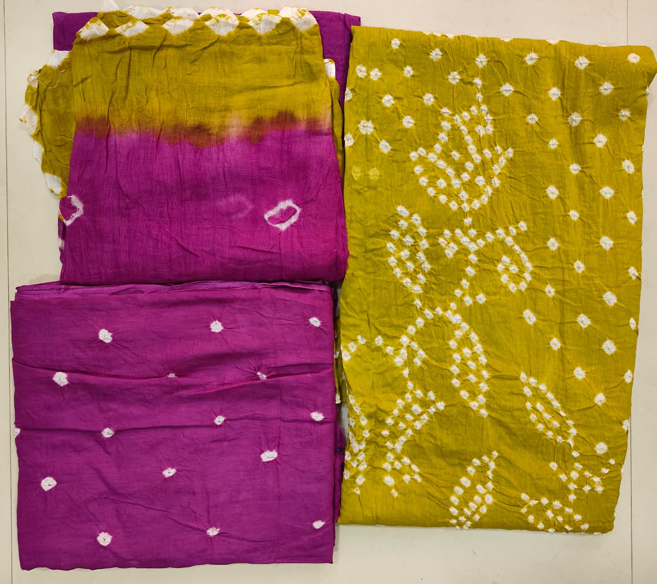 Mahendi Purple Colour Cotton Double Colour Dress Material