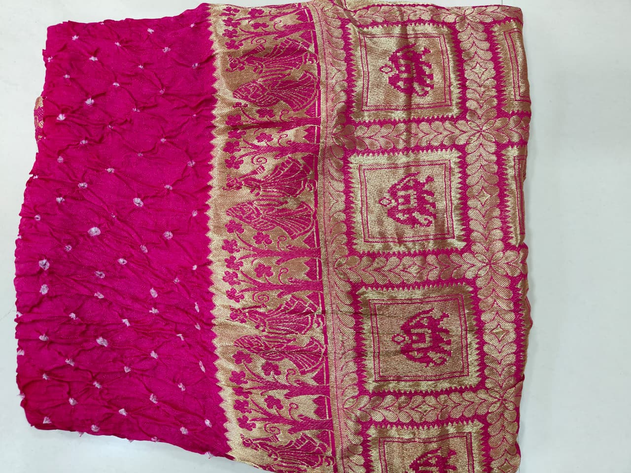 Rani Dandiya Colour Banarasi Saree