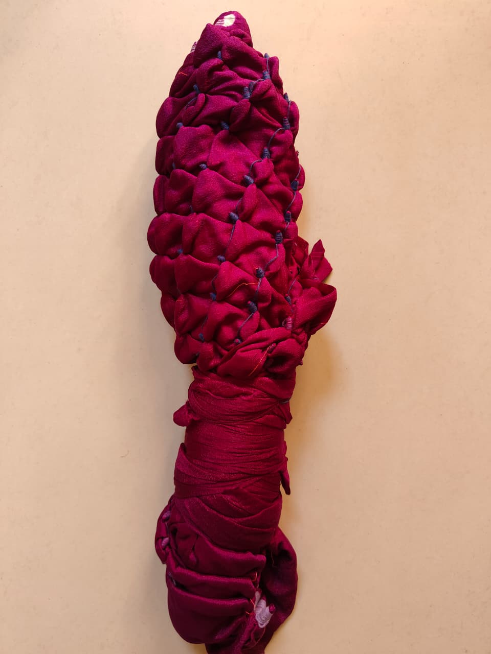 Wine Colour Chiffon Bandhani Saree