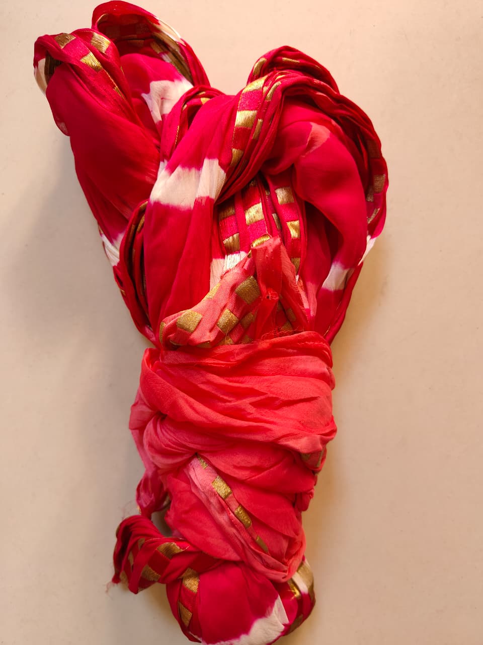 Rani Colour Chiffon Laheriya Saree