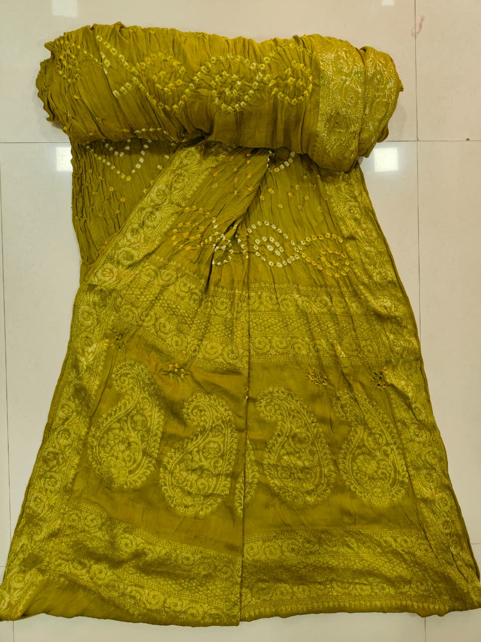 Mahendi Green Colour Gajji Heavy Saree