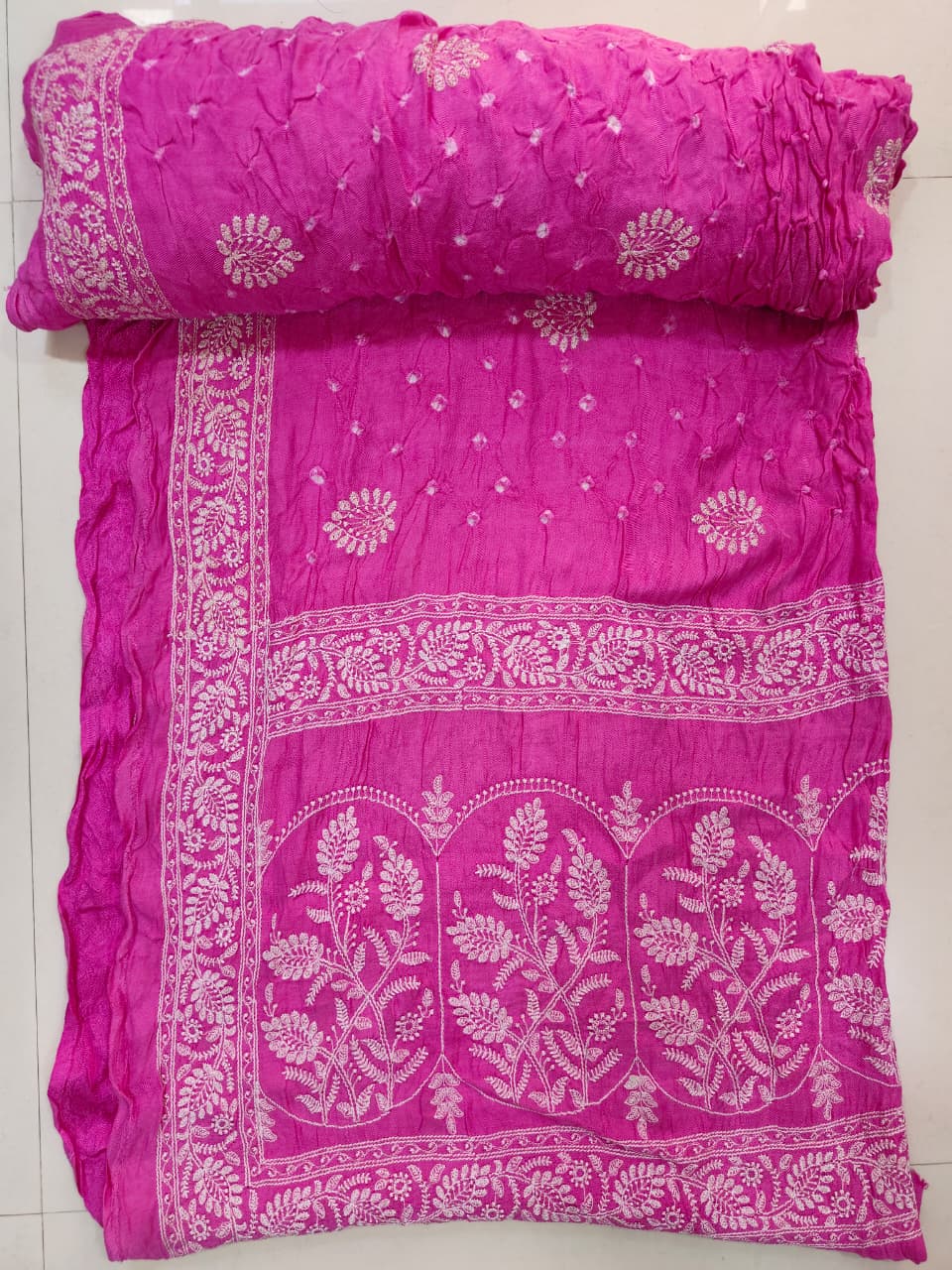 Pink Colour Lucknowi Saree